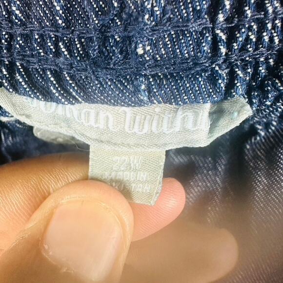 New Womans Within Womans Sz 22W Plus Jeans Blue Denim Pull On Dark Wash - Picture 7 of 8